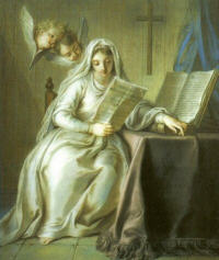 Helosa als Nonne, Pastellmalerei von Ch. Ant. Coypel, 1742