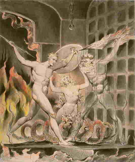 William Blake: Satan entsteigt der Hölle