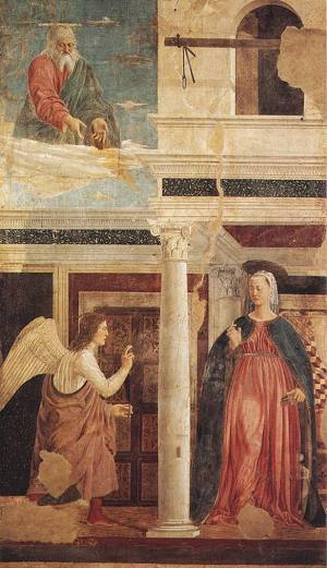 Piero della Francesca, Annunciation, Arezzo, San Francesco, Coro