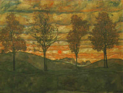 Egon Schiele, Vier Bume (1917)