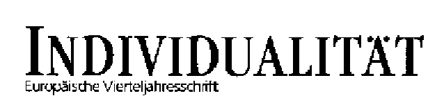 Die Kulturzeitschrift "Individualitt"