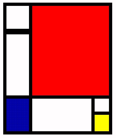 Piet Mondrian, Komposition in Rot, Gelb und Blau
