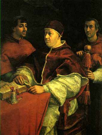 Raphael, Pope Leo X with two cardinals